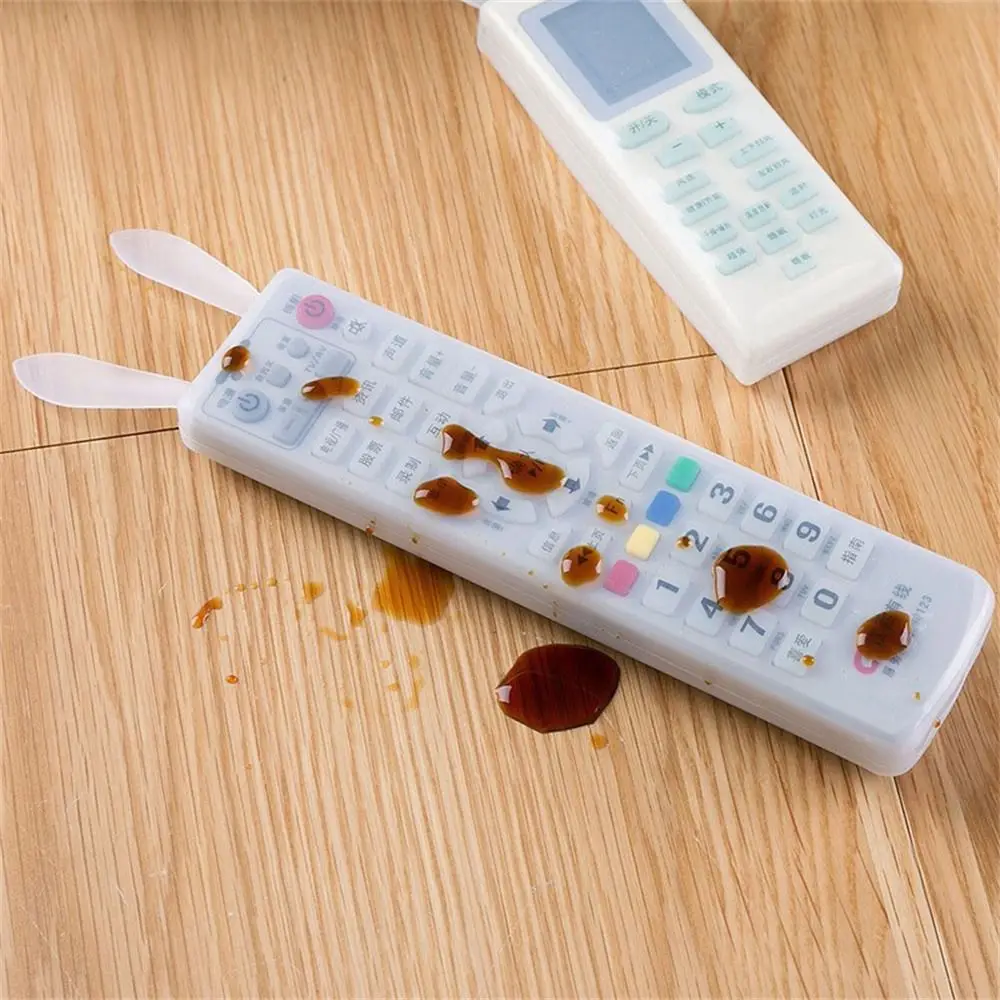 Silicone Transparent Rabbit Ear TV Remote Control Case Air Condition Cover Remote Control Cover Remotes Control Protector