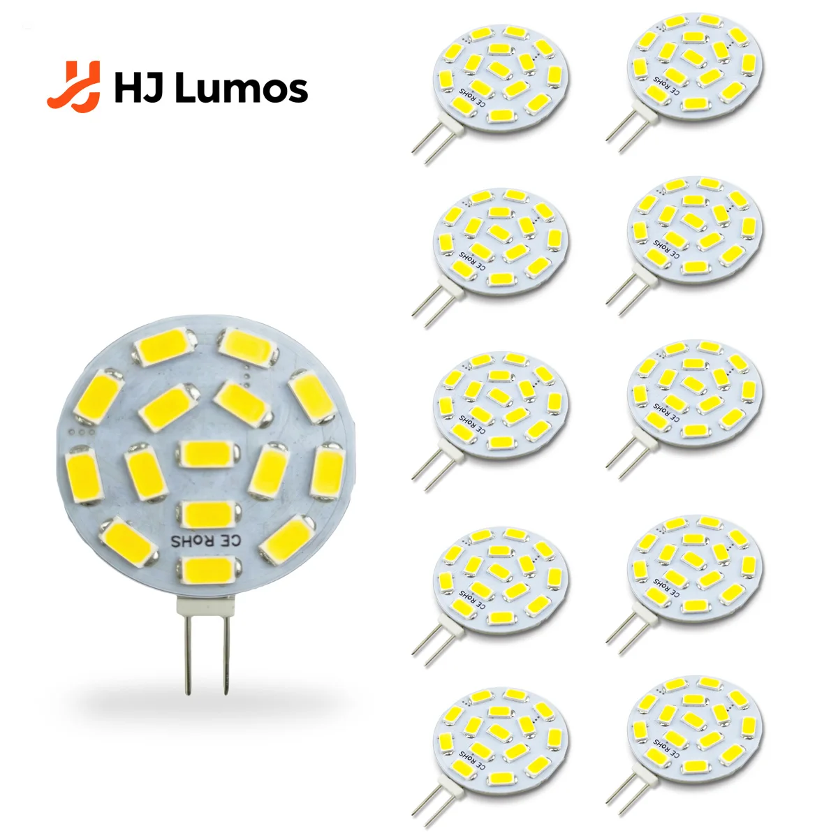 

10Pack 2W G4 LED Round Spotlight Bulbs 5730 15LEDs No Flicker AC12V-24V Range Hood Lighting Halogen Lamp Replacement for Kitchen