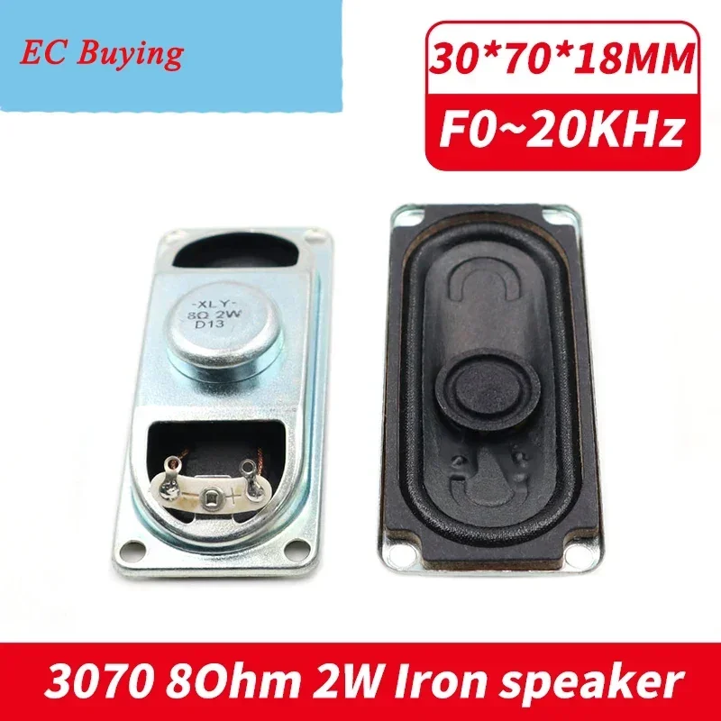 2Pcs/Lots 3070 8R 2 W Iron Case Internal Magnetic Speaker 8ohm 2 Watt Notebook Multimedia Speaker 7030 8 Ohm 2W  Loud Speakers