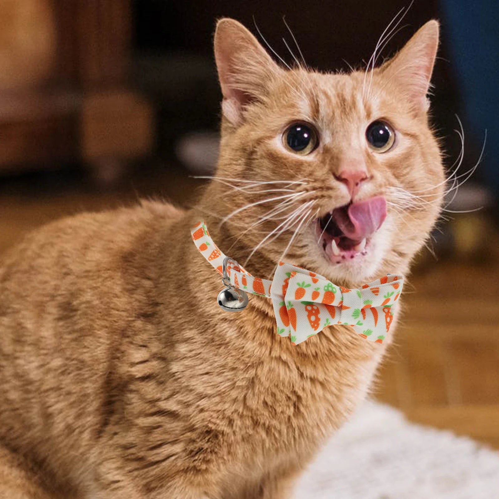 

Cat Collar Bowknot Choker Bell Shaped Pet Necklaces Stylish Decorative Unique Pattern Bright Color Adjustable Design High