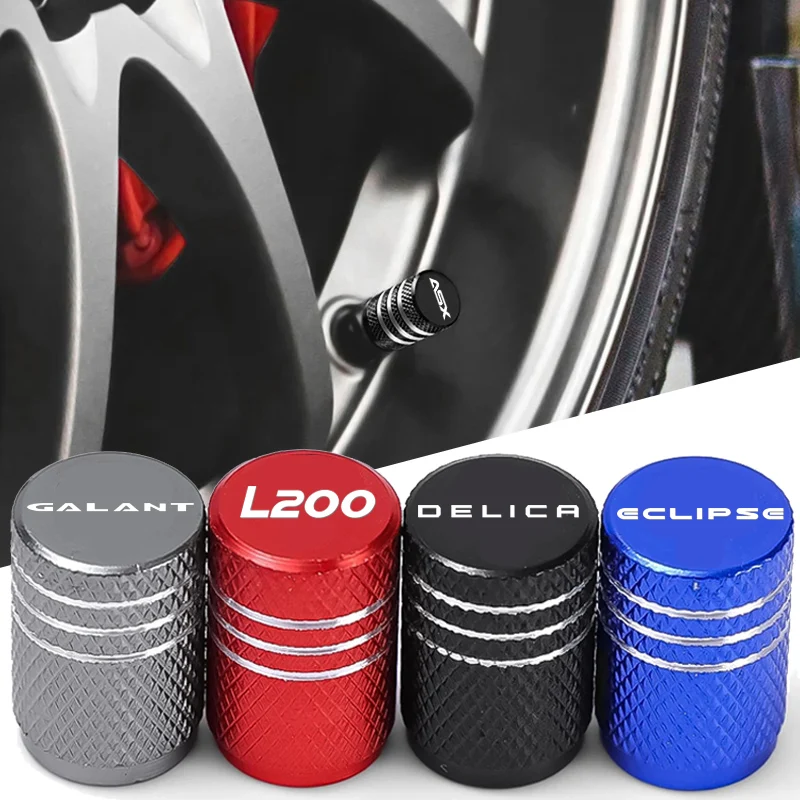 4PCS Alloy Car Tire Stem Valve Caps Wheel Protector Covers for Mitsubishi ASX Colt DELICR Competition L200 Eclipse Galant