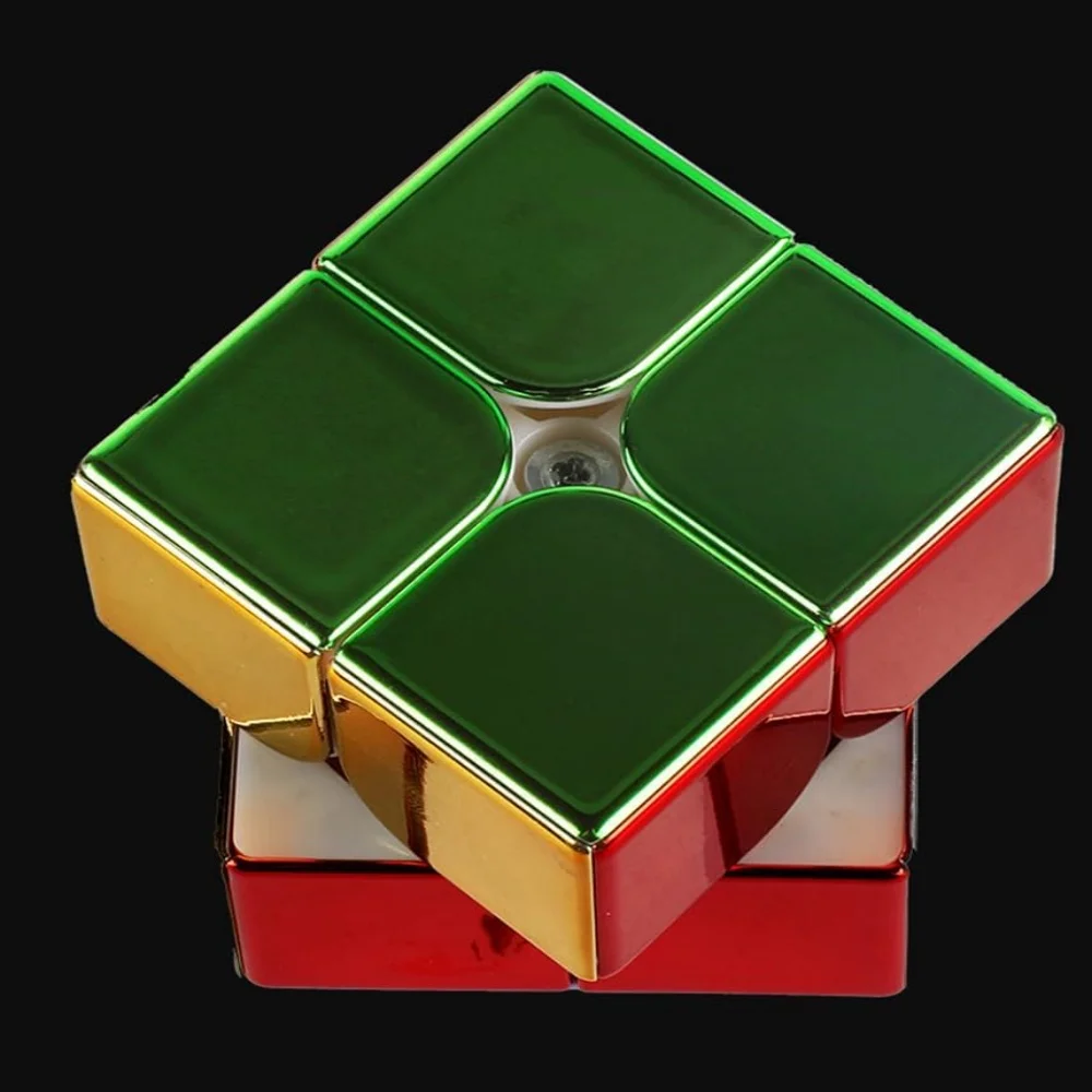 Shengshou Magnetic Dazzling Colors Metallic 2X2 Speed Cube Shiny Cube Mirror Reflective stickerless Metallic 2x2x2 Puzzle