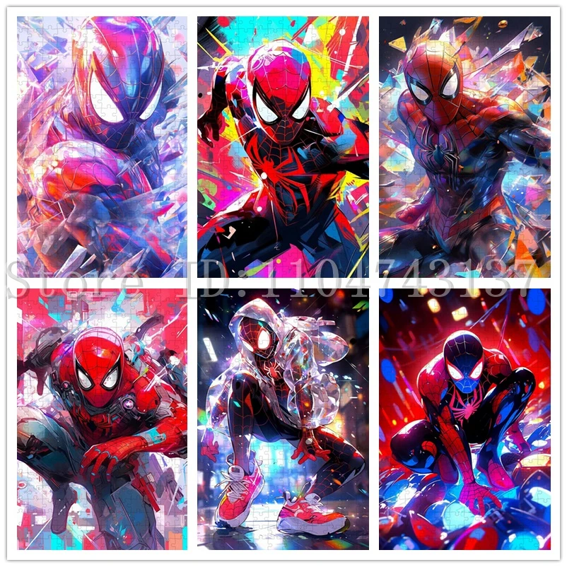 

Пазлы Disney Marvel «Человек-паук», 108/300/500/1000 шт., водные красочные пазлы с супергероями для взрослых, игрушки для снятия стресса