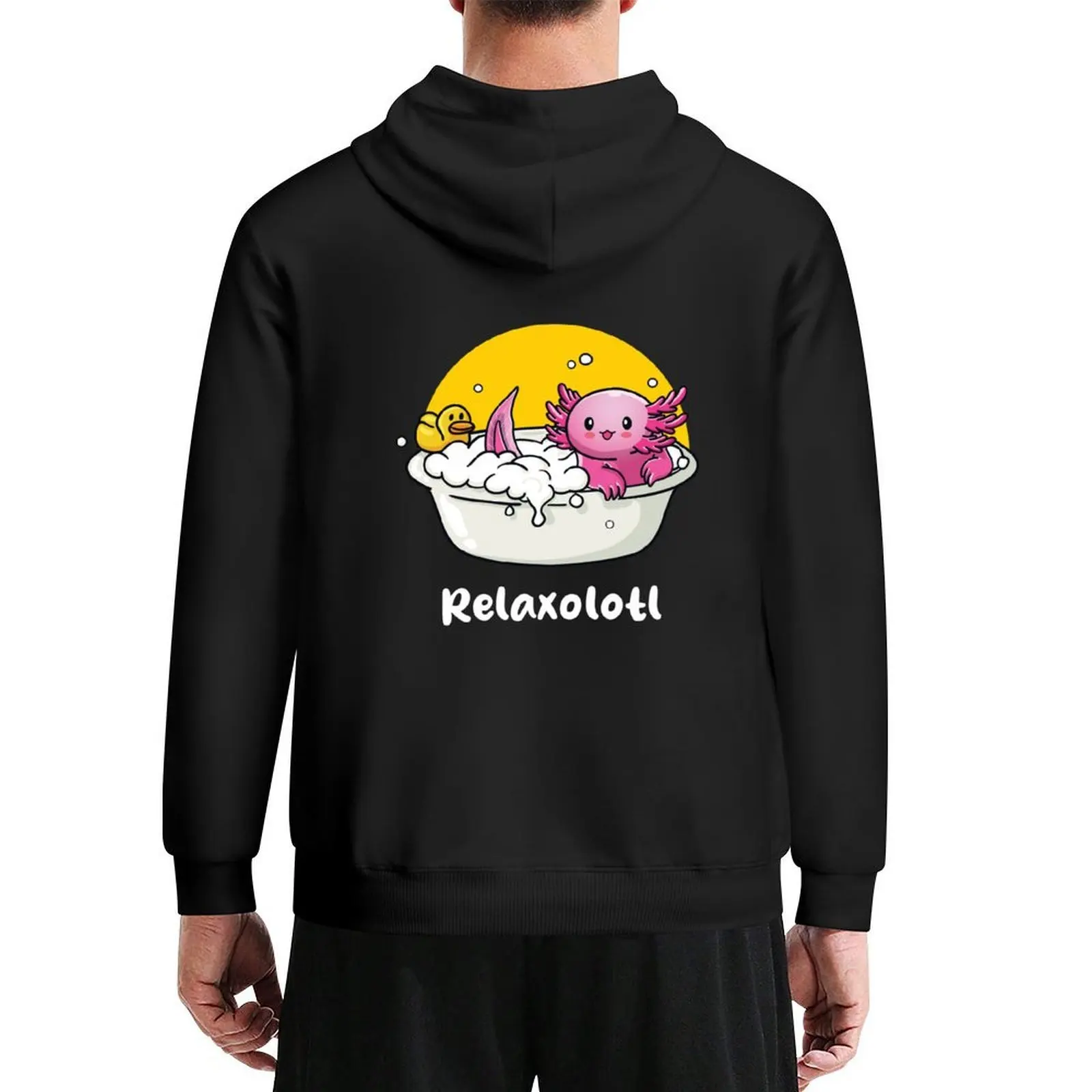 

Relaxalotl - cute axolotl (on dark colors) Hoodie korean style clothes men clothes blouse graphic hoodies