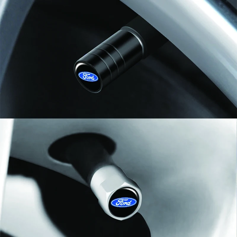 سبائك معدنية 4 قطعة عجلة السيارة الإطارات صمام قبعات الغبار يغطي لفورد TRD الحارس ST كوغا ماكس ترانزيت مونديو فييستا اكسبلورر الهروب #5