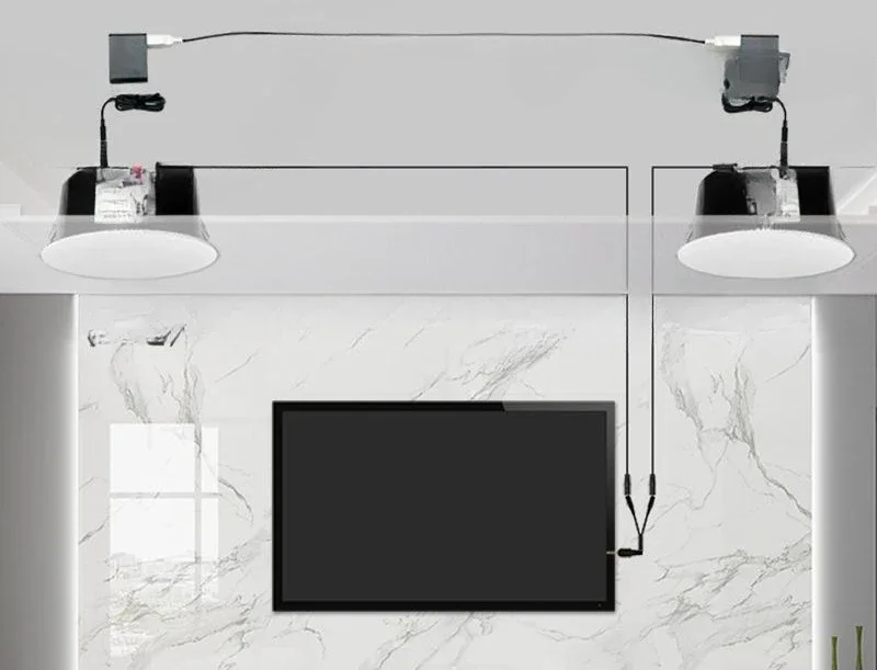 

Left and right channel stereo ceiling stereo, voice-activated smart home