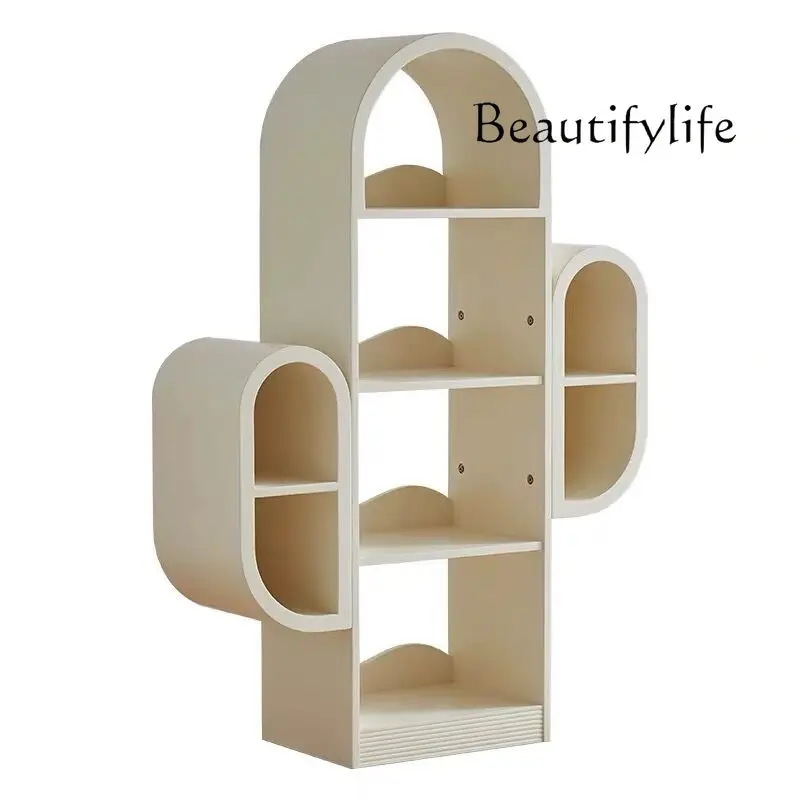 

Light luxury arch creative bookshelf white storage bookcase living room decorative cabinet bedroom display shelf