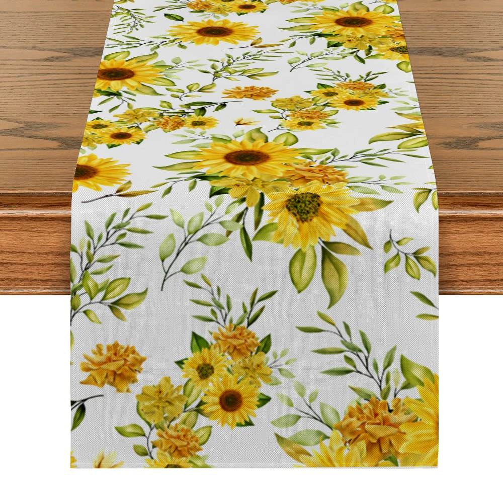 White Deco Wedding Table Runner  Daisy Individual Cloth for Table Tennis Racket Plant Yellow Foam Runners Dining Tables Pack