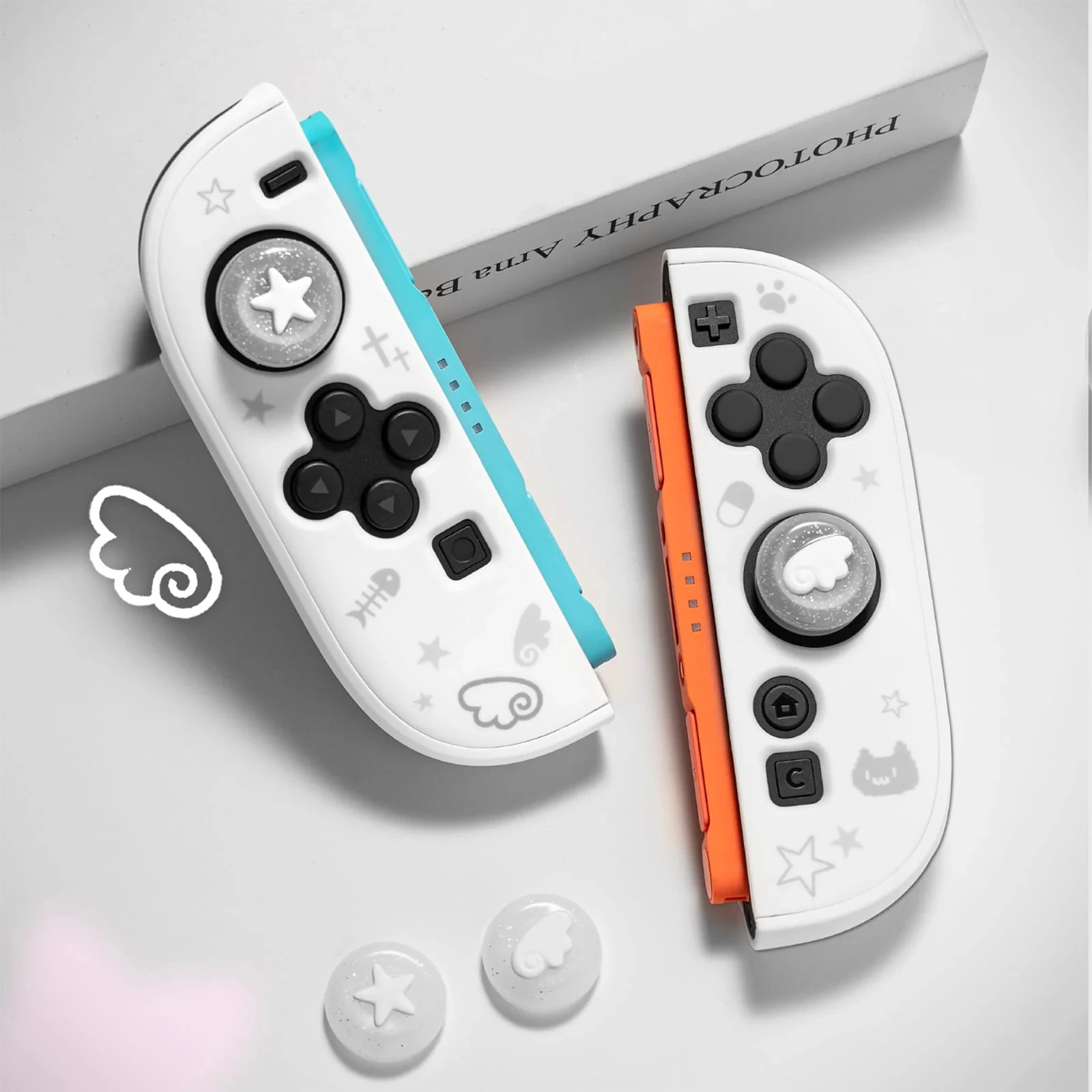 Fundas de Silicona con Diseño de Burbujas de Jabón para Nintendo Switch / OLED / Switch Lite / Switch 2 - Geekshare Tapas de Joystick Bonitas (Paquete de 4)