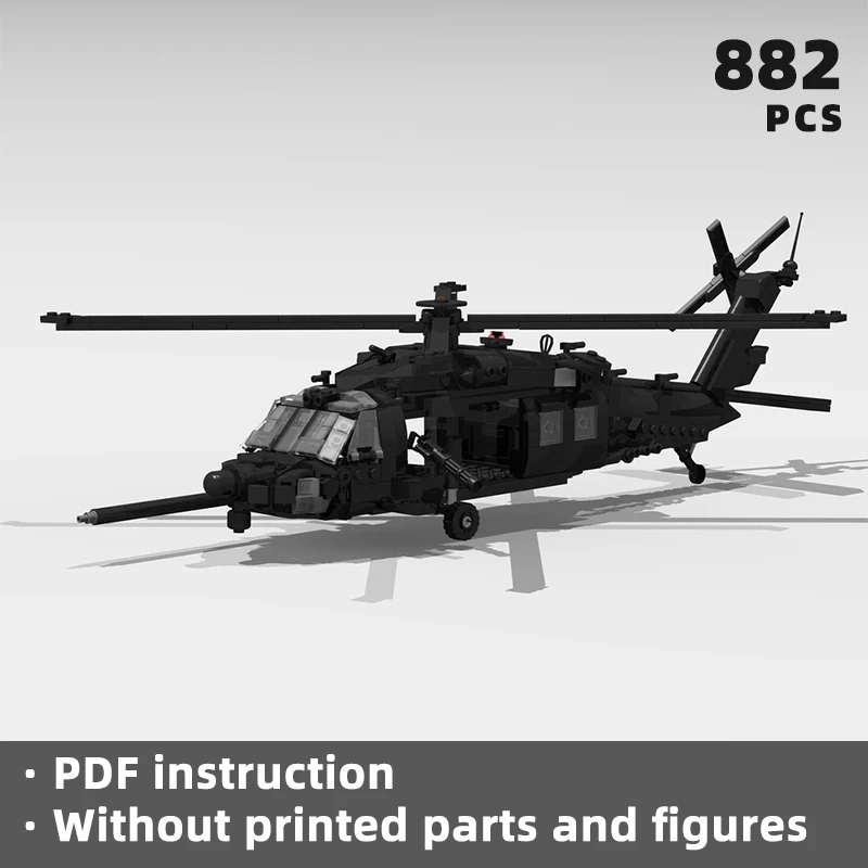 

realistic MH-60K Blackhawk helicopter attack bricks military combat aircraft blocks rotorcraft aviation army US U.S. display moc