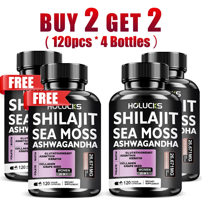

Shilajit Sea Moss Ashwagandha Capsules,Boost Desire, Hormone Balance, All-in-One for Women's, Immunity, Vitality & Wellness