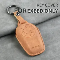 Leather Car Key Case Cover Shell Fob for Chery EXEED LX TXL AtlantiX ET ES VX Car Fob Holder Keychain