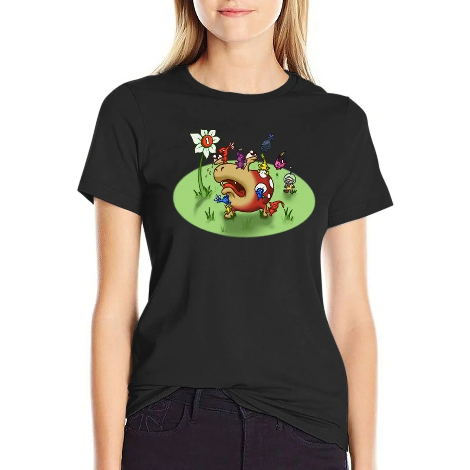 

Pikmin Attack! T-Shirt Blouse funnys sports fans t-shirts for Women cotton