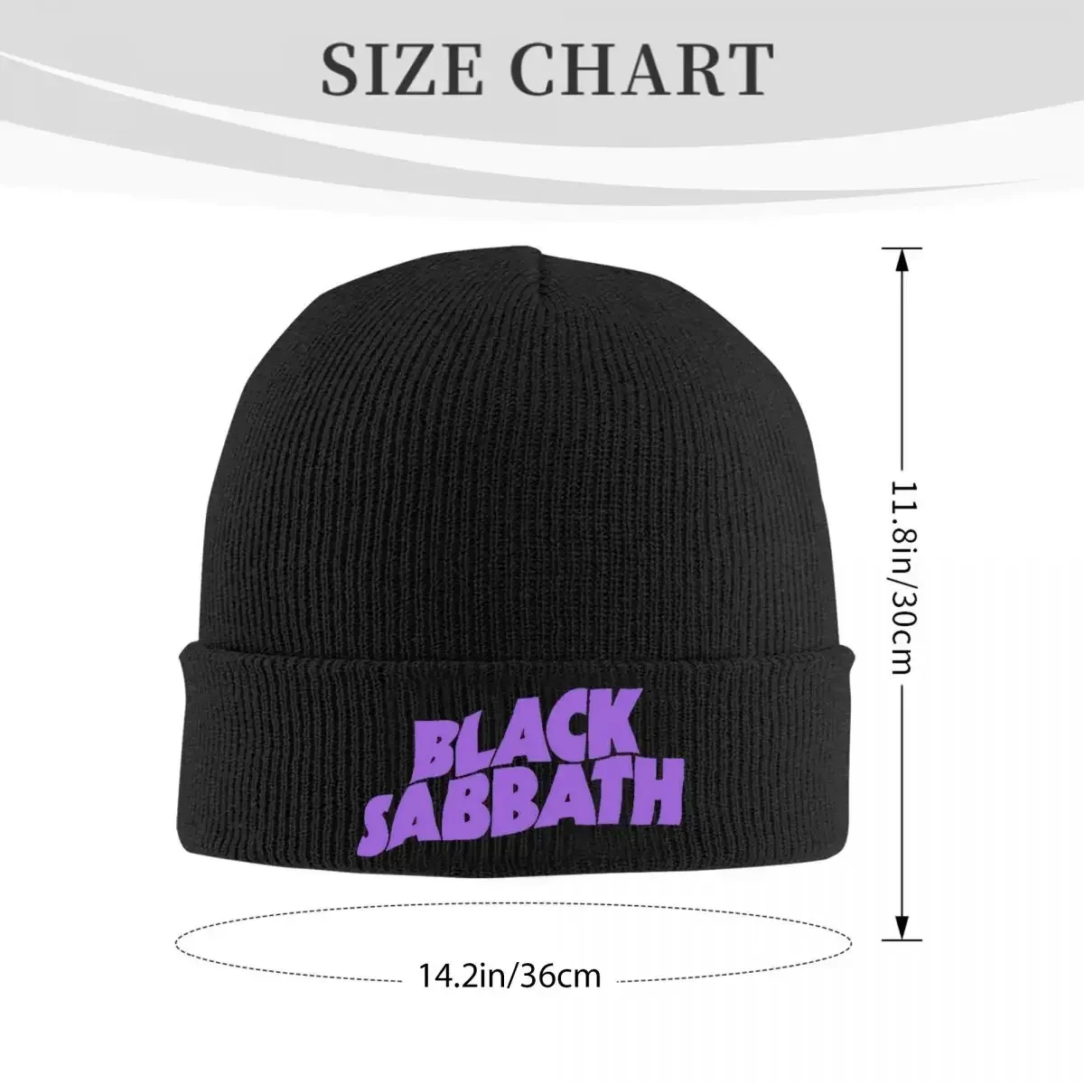 Gorro de punto negro Sabbathe Music, gorros de otoño e invierno, gorro de acrílico cálido, gorra de Rock a la moda para hombres y mujeres