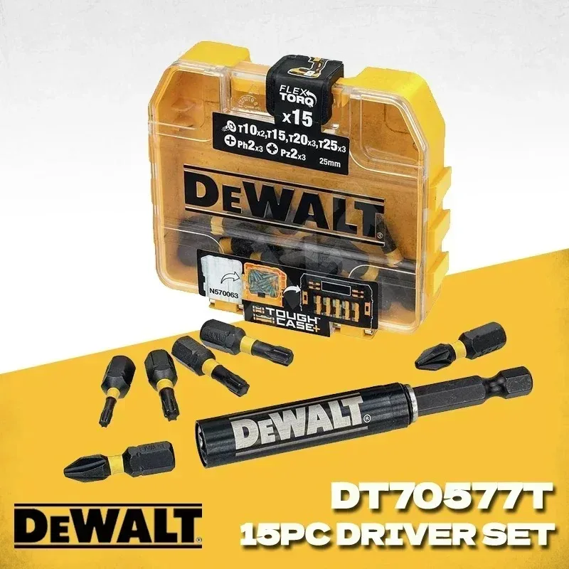 

DEWALT DT70577 EXTREME FLEXTORQ Небольшое хранилище с 15-мя торсионными наборами, смешанный набор, аксессуары для электроинструментов DT70577T-QZ
