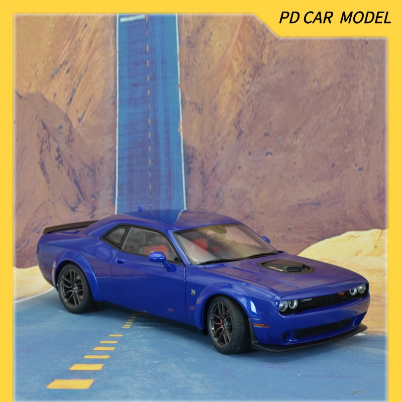 AUTOART Collectible 1:18 FOR  DODGE CHALLENGER  R/T SCAT PACK WIDEBODY 2022 BLUE Gift for friends and family