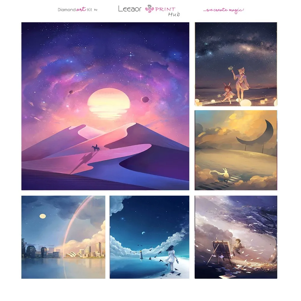 Starry Sky Landscape Diy 5D Diamond Paintings Scenery Embroidery Mosaic Cross Stitch Handmade Artwork 보석십자수 Nieuwe Collectie2023