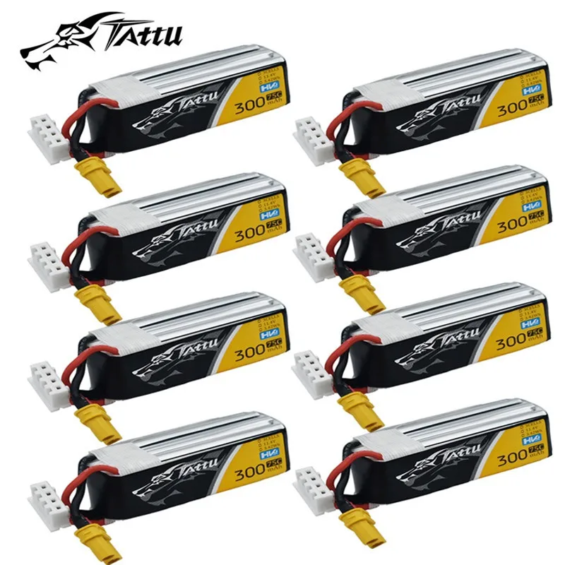 TATTU 11.4V Lipo Battery 300mAh 75C With XT30 Plug For RC FPV Airplane Quadcopter Helicopter Drone Parts 3S Battery