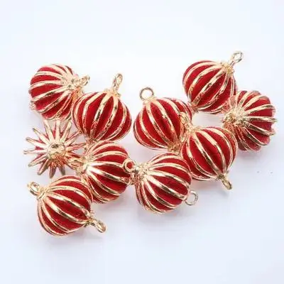 1Set Rode Lantaarn Hanger DIY Sieraden Maken Benodigdheden Chinese Stijl 8mm Ketting Armband Oorbellen Sleutelhanger Charme