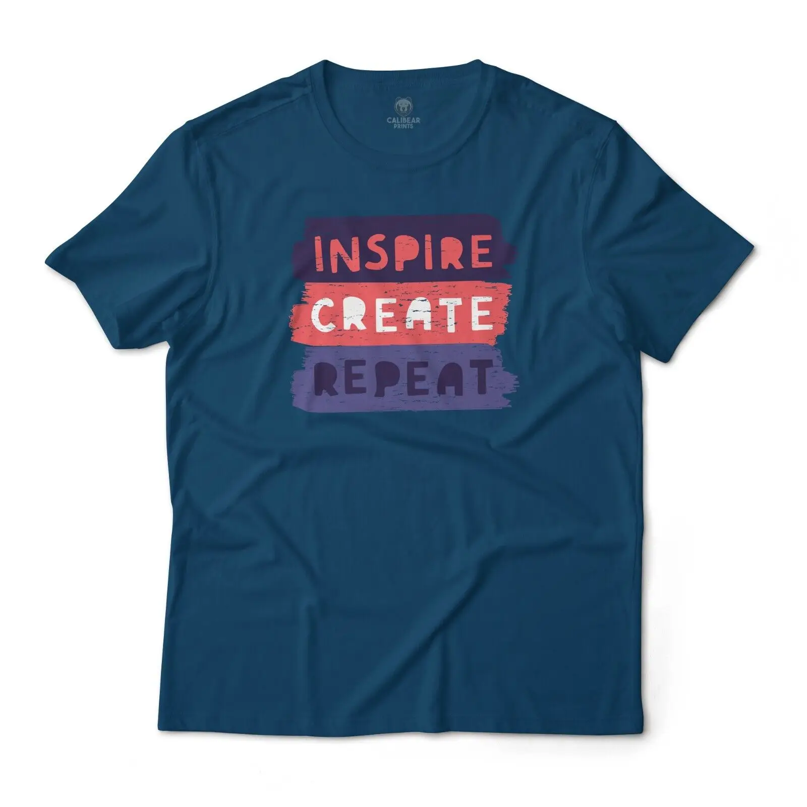 Inspire Create Repeat Motivational Graphic T-Shirt Unisex Lightweight Cotton Tee