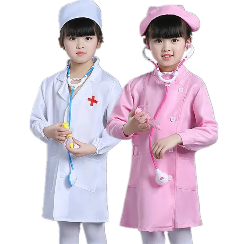 

New12Style Costumes Veterinary Dentist Toddler Cosplay White Spa Jacket+Cap+Toy Children's Day Performance Girls Uniforms 10 MD6