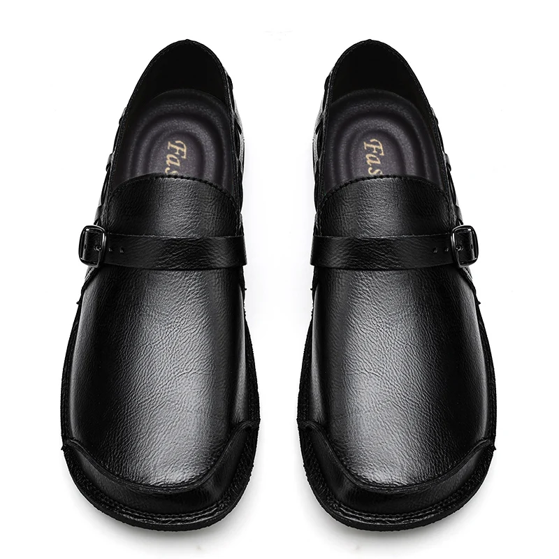 Fashionable Non-slip Casual Men's Shoes 2024 Spring New Solid Color Large Size 38-47 Men's Shoes Retro Versatile Slip-on Shoes