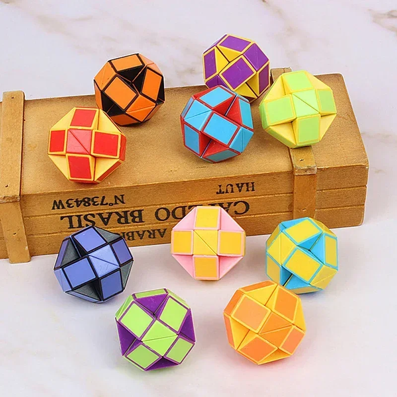 Folding Magic Snake Ruler Puzzle Antistress Cube Educational Toy Kids Birthday Party Favors Goodie Bags School Reward