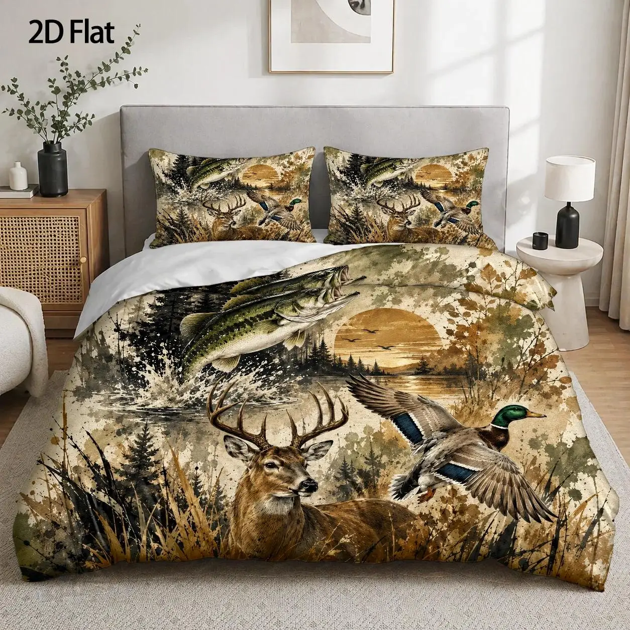 3Pc Forest Animal Jumping Pattern Duvet Cover Set, 1 Duvet Cover + 2 Pillowcases, Three-Piece Bedding Set, Suitable for All Seasons, Machine Washable, Invisible Zipper Double Bed Cover, Suitable for Home, Dorm, Master Bedroom, Guest Room, Cartoon Fantasy Rainbow Cloud Print, Large Duvet Cover Bedding Set, Fresh Floral Heart Pattern Bedding, Hot-Selling Ins-Style Bedding Three-Piece Set, Soft Skin-Friendly Bedroom Bedding Set, Girly Unicorn Bedding, Home Use Bedding
