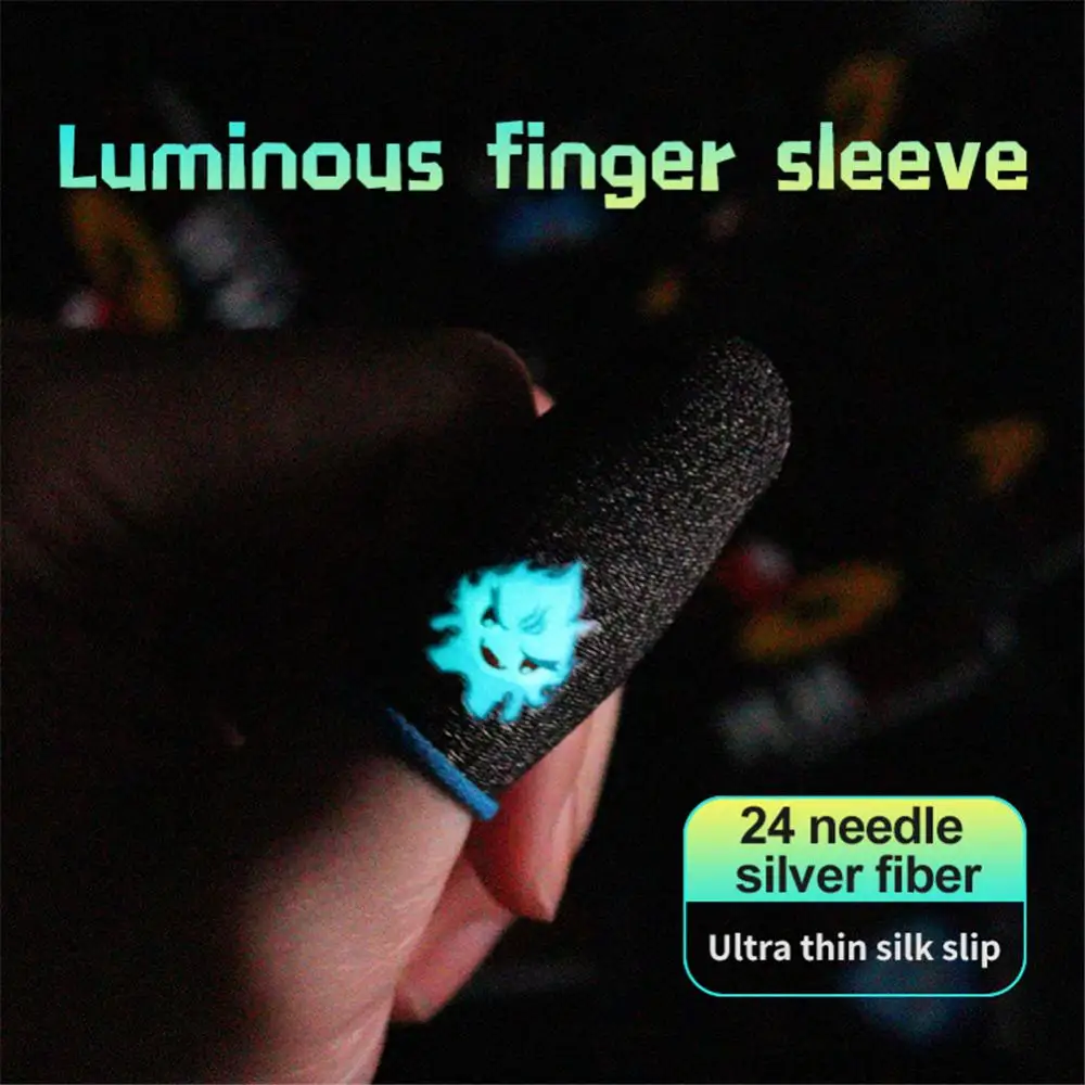 1 Pair Gaming Finger Sleeve For PUBG Mobile Sweatproof Breathable Sensitive Touch Screen Fingertip Cover Thumb Gloves Anti-Sweat