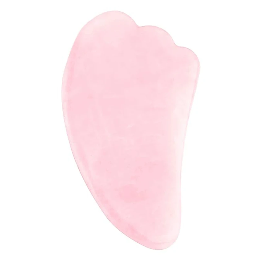 Rose Quartz Stone Gua Sha Scraping Massage Tool, Wing-Shape Healing Crystal Guasha Board Facial Massager Traditional Scraper Too