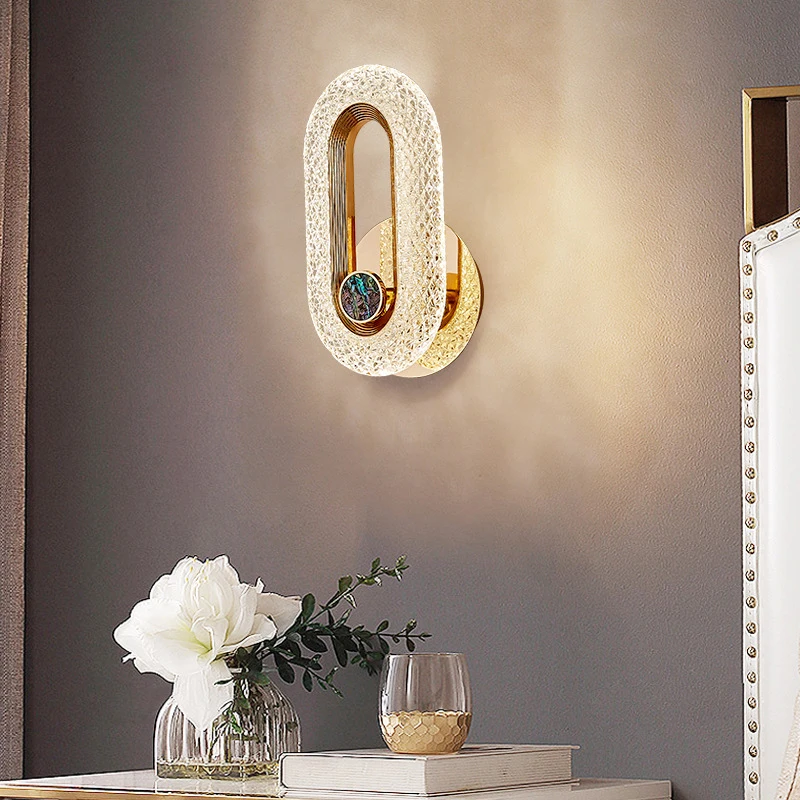 Crystal LED wall lamp modern Nordic wall light sconces indoor lighting home decor for living room bedroom bedside light fixture