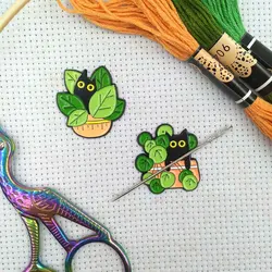 Needle Minder Magnetic Needle Nanny, Classic Black Cat Cross Stitch Embroidery Needlework Accessories, Needle Holders Needle Art