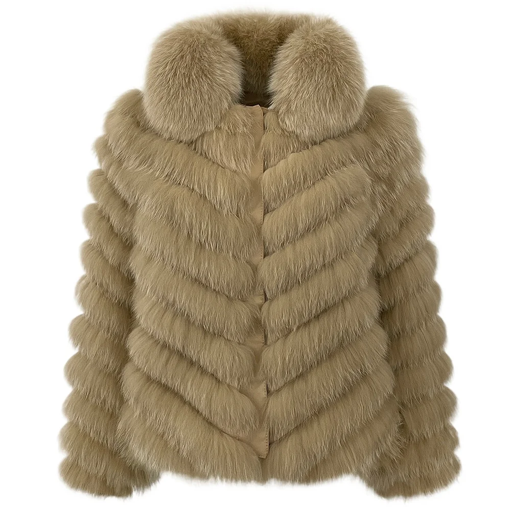 OFTBUY Lange Pelzmantel Winter Kleidung für Frauen Herbst Fuchs Pelz Jacke Mode Warme Echt Pelzmantel Langarm Streetwear Dame