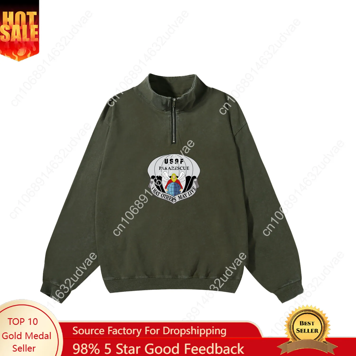 Força aérea dos eua pararescue retro moletom homem mulher adolescente vintage pulôver meio zíper suor feito sob encomenda topos manga tshirt