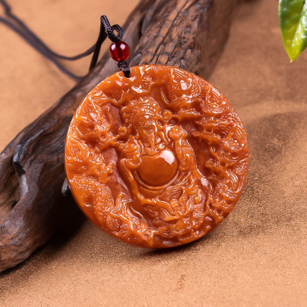 

Natural Burmese Jadeite God of Wealth Pendant Necklace Jewelry Gemstone Charm Real Jade Luxury Designer Vintage Gifts for Women