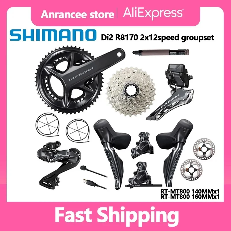 Shimano Di2 R8170 2x12s Set FC R8100 170MM 172.5MM 165MM 50-34T 52-36T R8100 11-30T 11-34T Cassette R8170 Shifter For Road Set