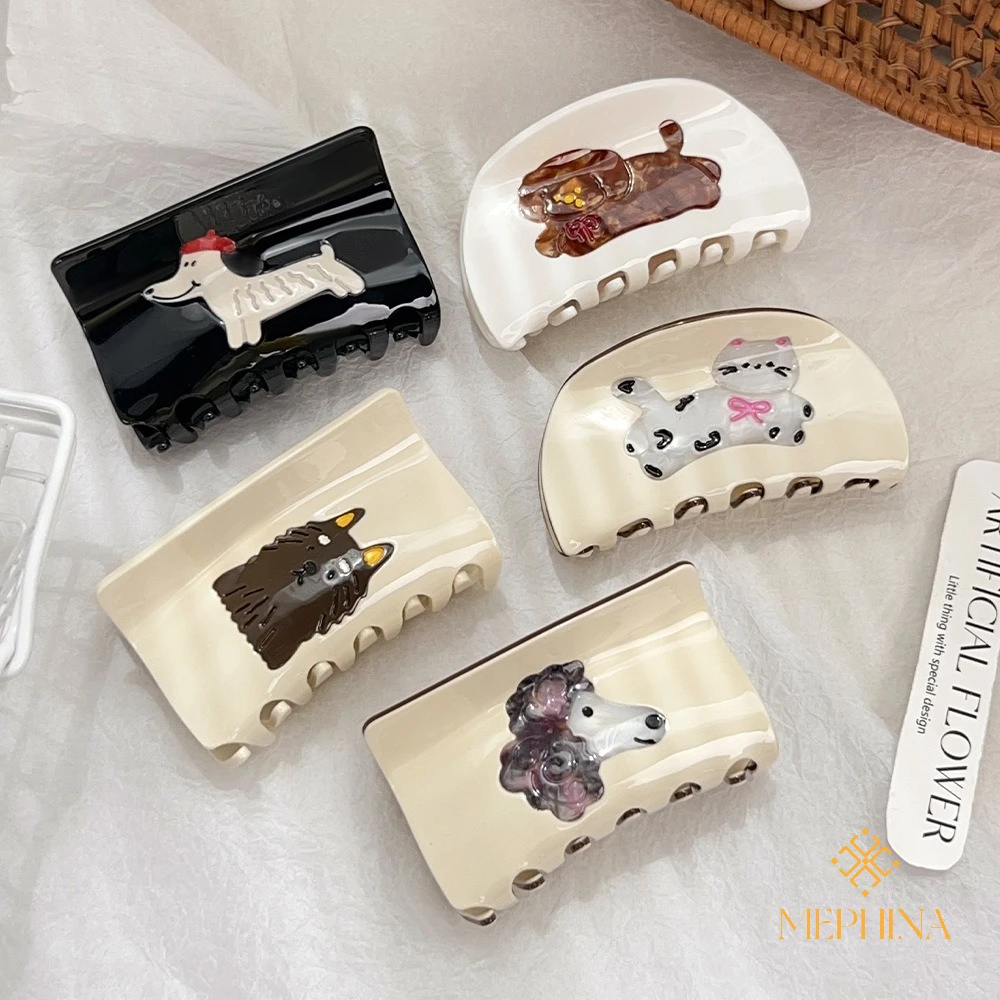 

MEPHINA Animal Series Hair Claw Clips Dog Hair Claws Cat Hair Claws Cute Hair Claw Oil Painting Hair Clips Accessories for Women