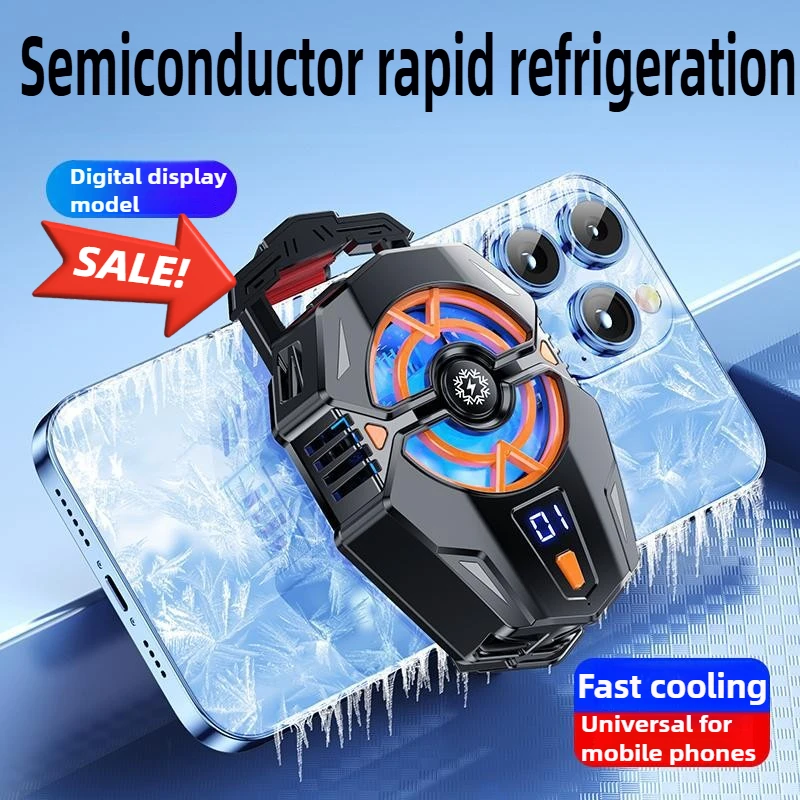 

New J20 Semiconductor Phone Cooler 3-Speed Digital Display Cooling Clip Universal for Mobile Phones
