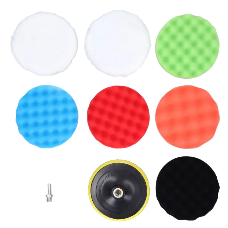 

9Pcs Polishing Pad Buffing Sponge 150mm Diameter Cleaning Tool Set Kit For Car Boat
