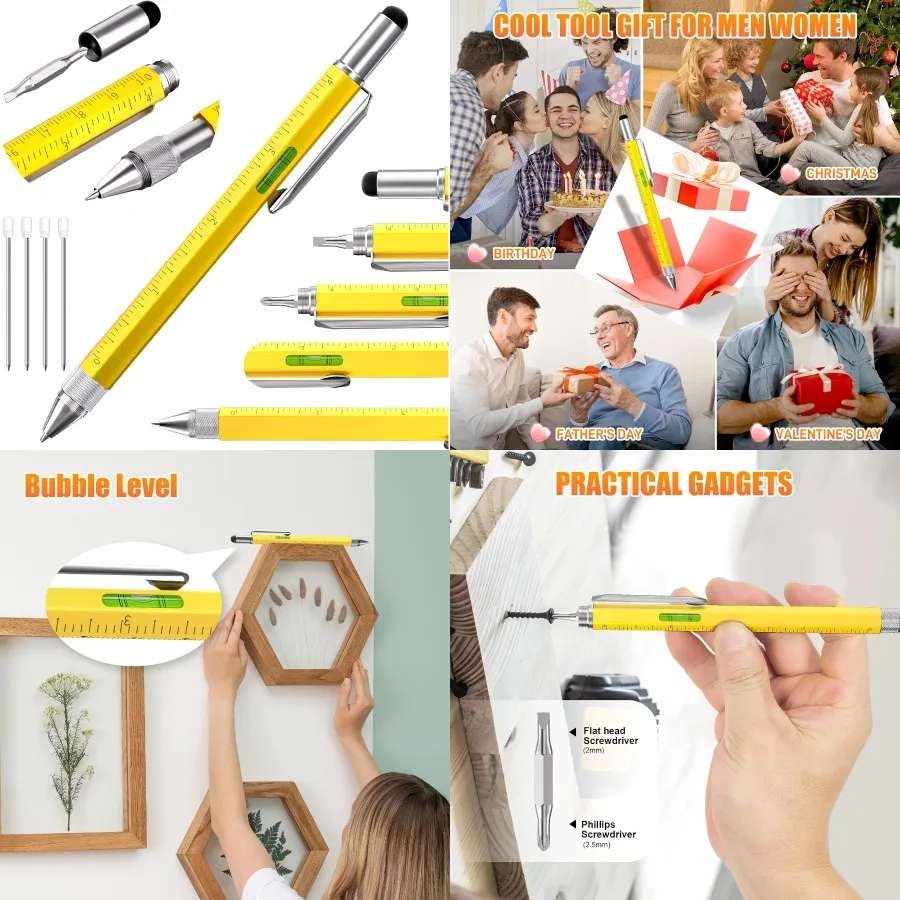 

Мульти-техническая ручка с индивидуальным дизайном для мужчин и женщин: крутые гаджеты в качестве уникальных подарка для папы или него, идеально подходят для рождественского отца