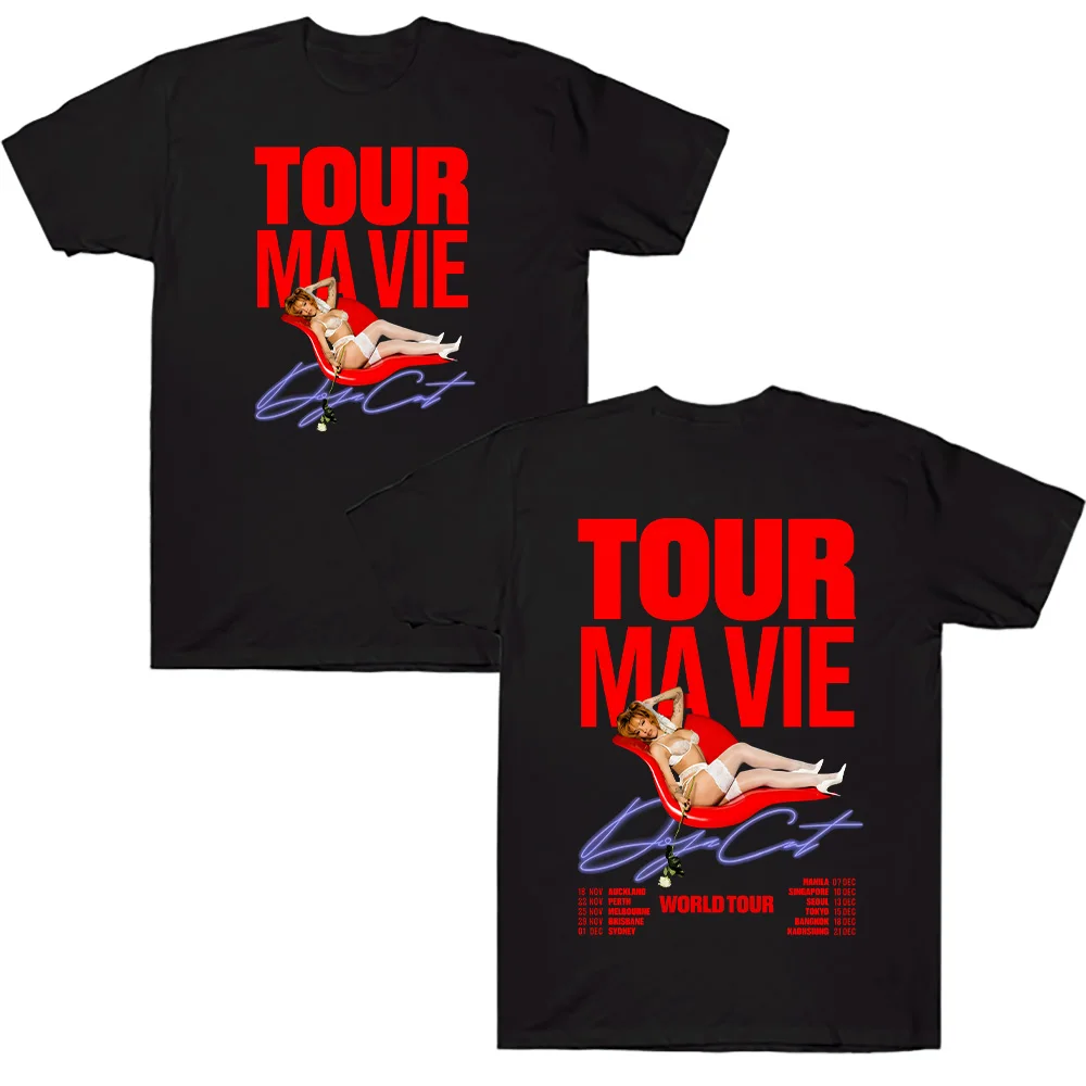 Doja Cat World Tour 2025 جرافيك تي شيرت ملابس للرجال Harajuku موضة للجنسين تي شيرتات قطن عادية مريحة المتضخم ملابس الشارع الشهير #1