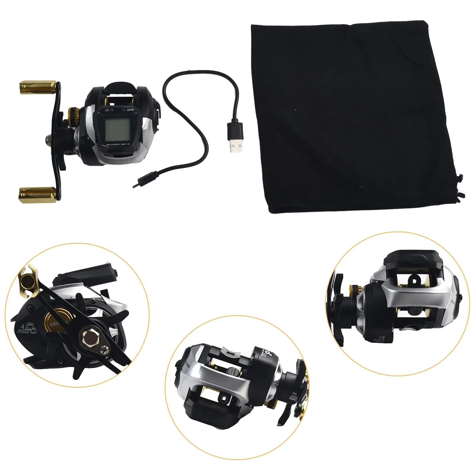 

Nylon+aluminum Alloy Fishing Reel Fishing Reel Large Display Bite Alarm 2 * 2cm Built-in Rechargeable Battery Brand New