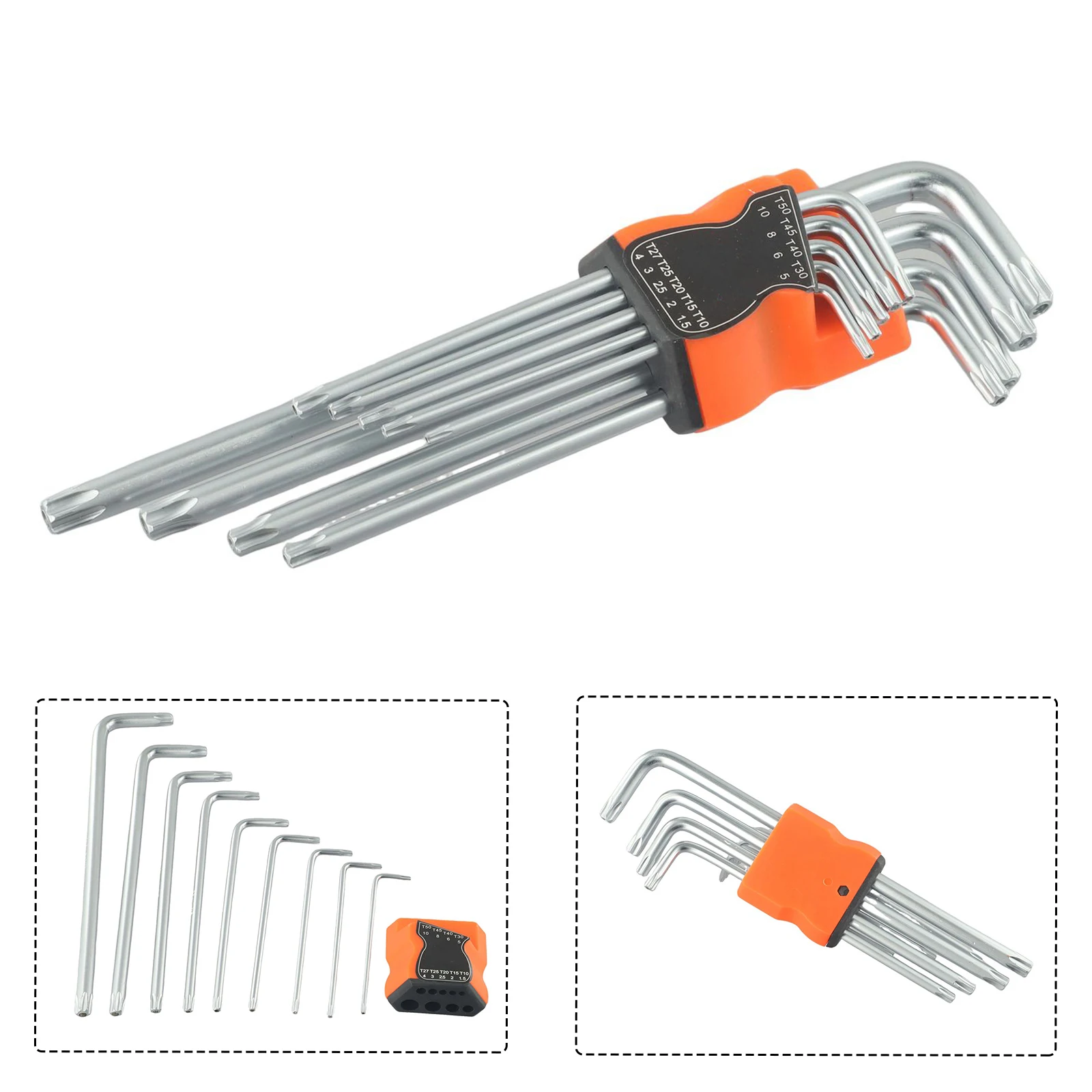 

9PCS Torx Key Chrome Vanadium Steel Double-End Hand Hex Key Set Spanner T10-T50 Tools Torx Brand New High Quality