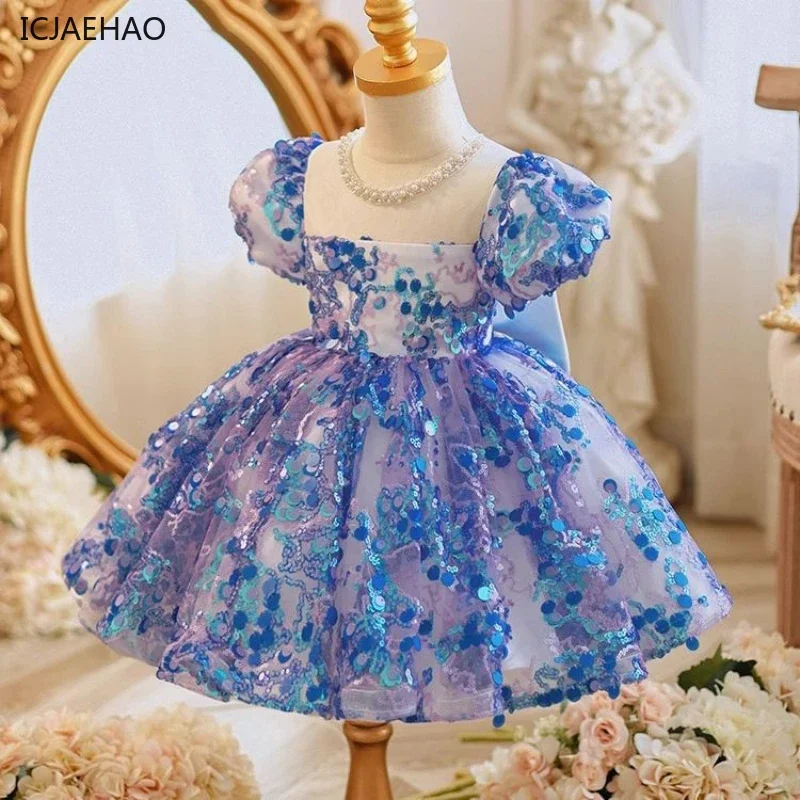 ICJAEHAO Flower Girl Dress Children's Birthday Hosting Spring Piano Performance Catwalk Performance High-end Princess Clothes