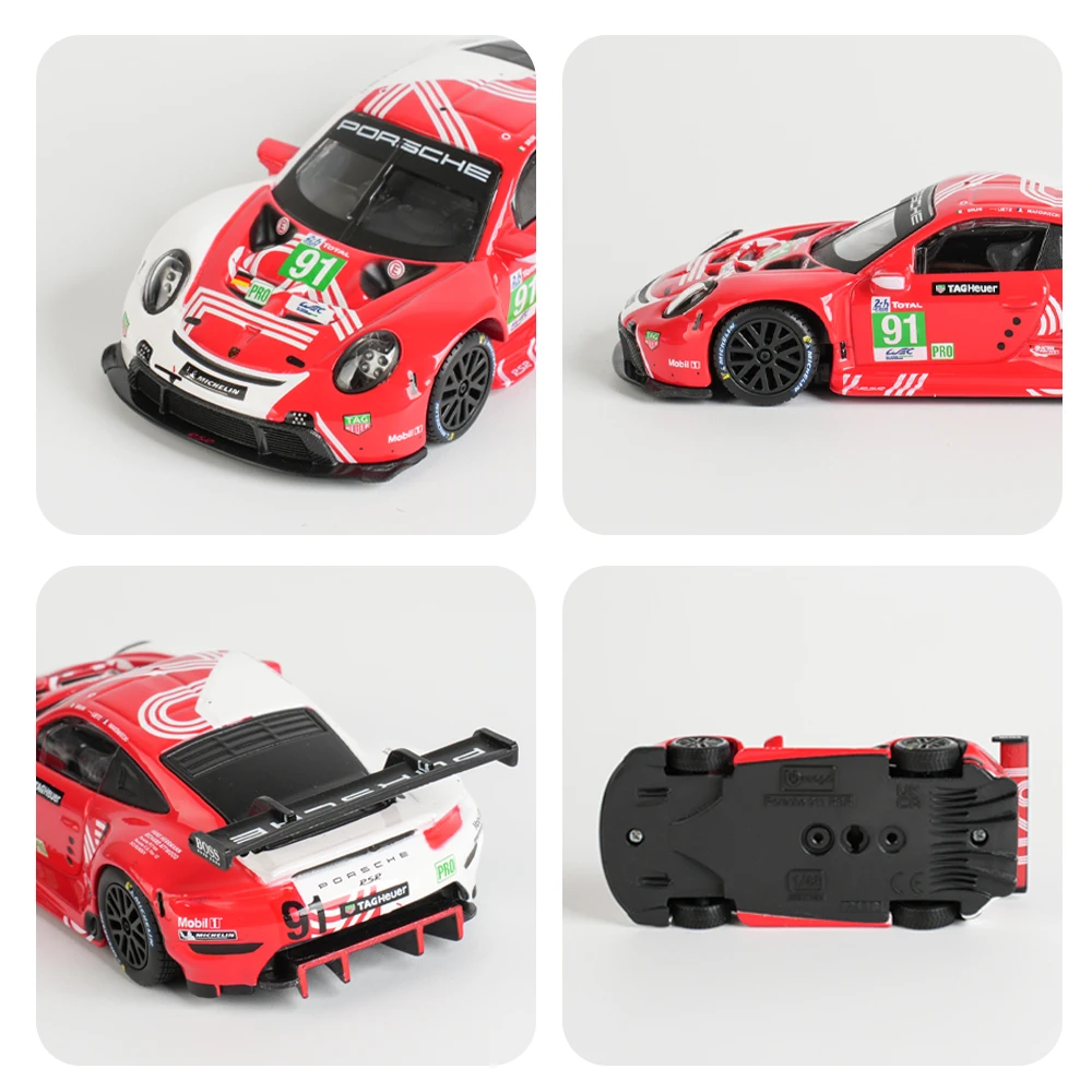 Bburago 1:43 Porsche 911 RSR LM 2020 Static Die Cast Vehicles Collectible Model Racing Car Toys