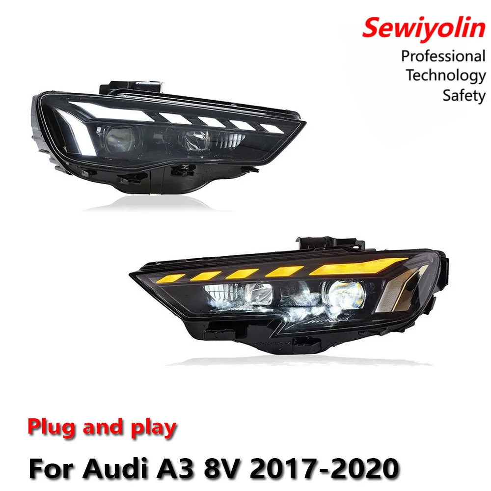 

Светодиодные фары в сборе для Audi A3 8V 2017-2020: противотуманные фары, ДХО, стоп-сигналы, указатели поворота, подключение Plug and Play