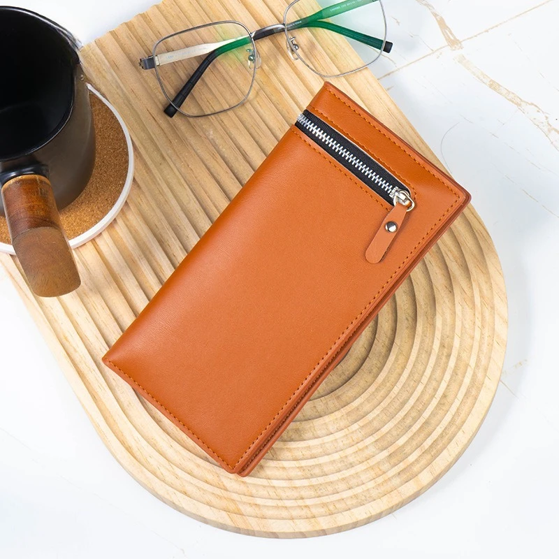 Men's Wallet Long, Large Capacity, Multifunctional Card Bag, ID Bag, Zipper Fashion Business Suit Bag