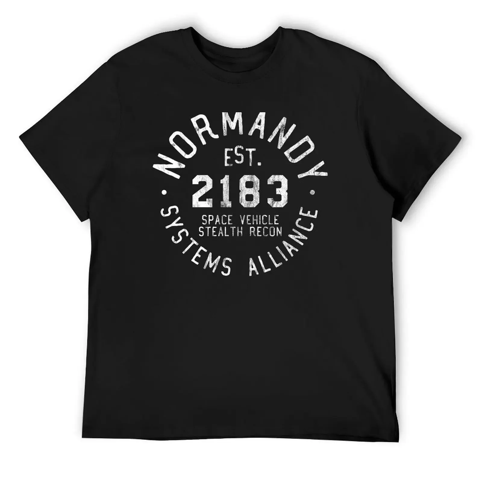

SSV Normandy Athletic Shirt Mass Effect Athletic Style White Print T-Shirt oversized gifts for boyfriend anime shirts men