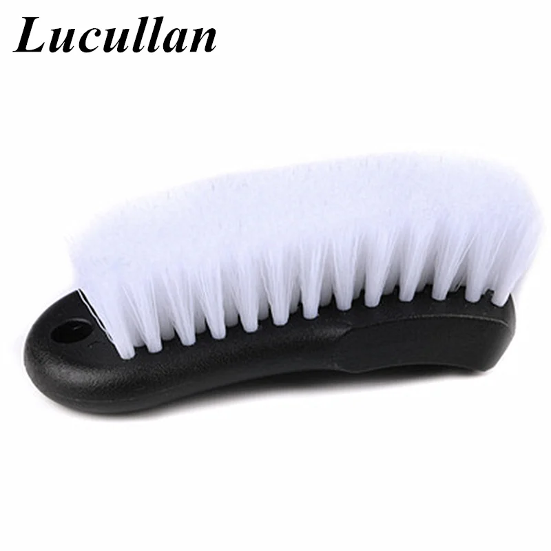 Lucullan White Stiff Hair Car Detailing Brushes For Car Frame Upholstery Carpet Tires Dirt Remove Cleaning Tools