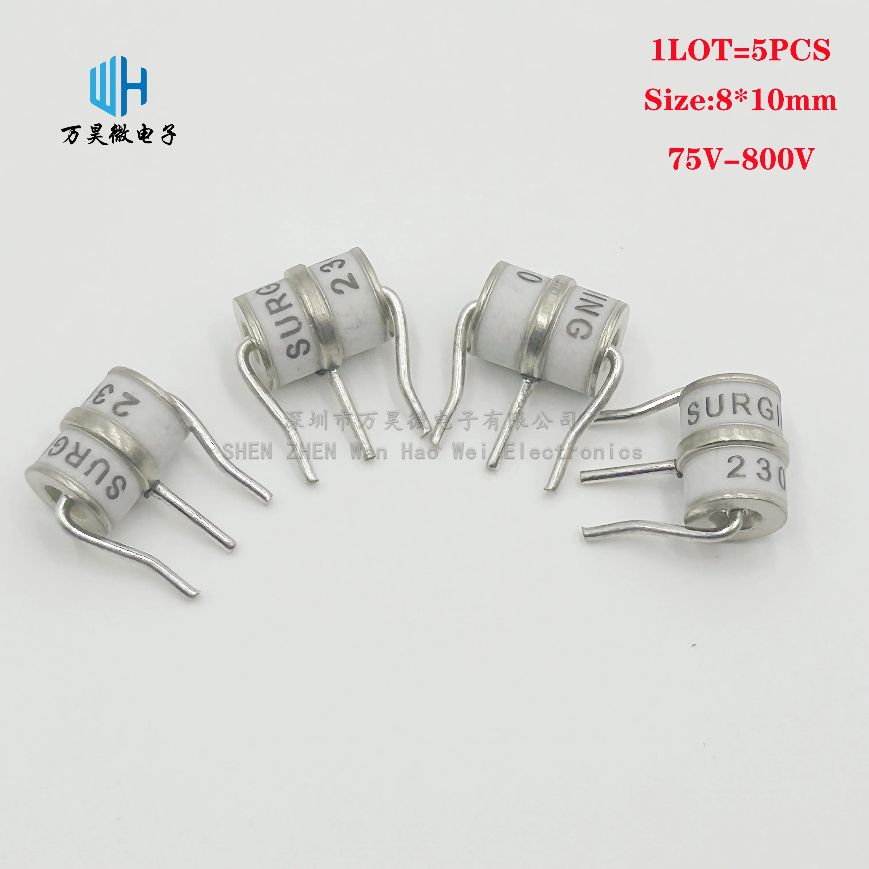

5PCS/LOT ceramic gas discharge tube 8X10 8*10mm 3RM090L/SE83/SC3E8/3R600TB-8 75/150/230/350V 420V 470V 600V 800V Surge protecti